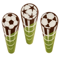 96 pcs Soccer-placer, dark chocolate, assorted