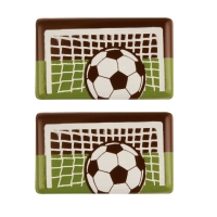 100 pcs Soccer-plaques, dark chocolate
