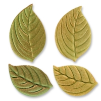 100 pcs Small & large marzipan leaves, antique, green