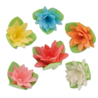 100 pcs Dahlia Wafers with leafes, assorted