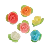 150 pcs Flower Wafers with leafes, small