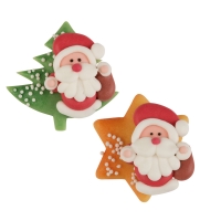 48 pcs Sugar Santa with marzipan star & tree