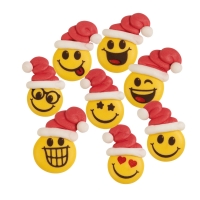 90 pcs Sugar faces with Santa hats