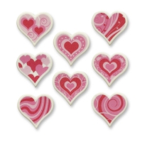 60 pcs Small sugar coating hearts, assorted