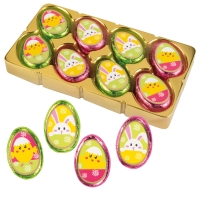 48 pcs Chocolate eggs with Easter motives, assorted